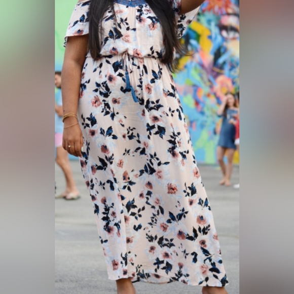 XHILARATION Boho maxi off shoulder dress - Picture 3 of 8